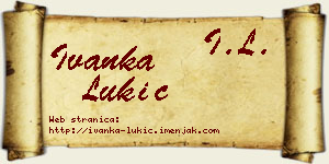 Ivanka Lukić vizit kartica